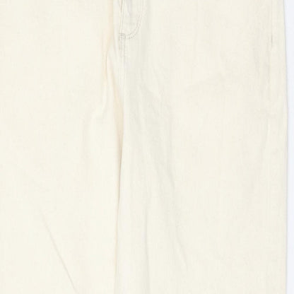 Autograph Womens Ivory Cotton Tapered Jeans Size 32 in L33 in Regular Zip