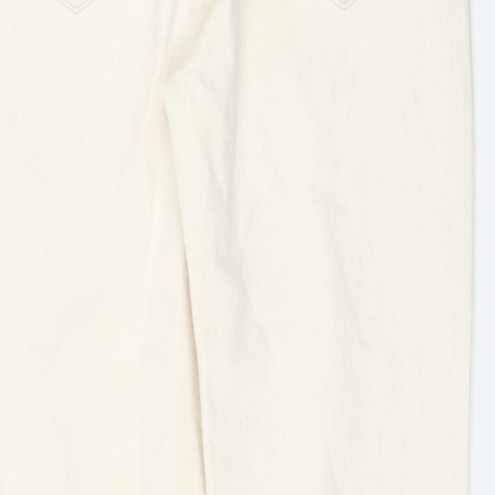 Autograph Womens Ivory Cotton Tapered Jeans Size 32 in L33 in Regular Zip
