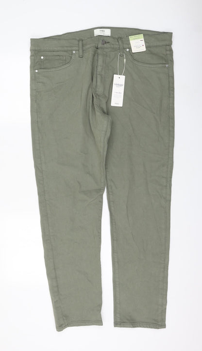 Womens UK Size 40 in Marks and Spencer Regular Fit Skinny Green Jeans