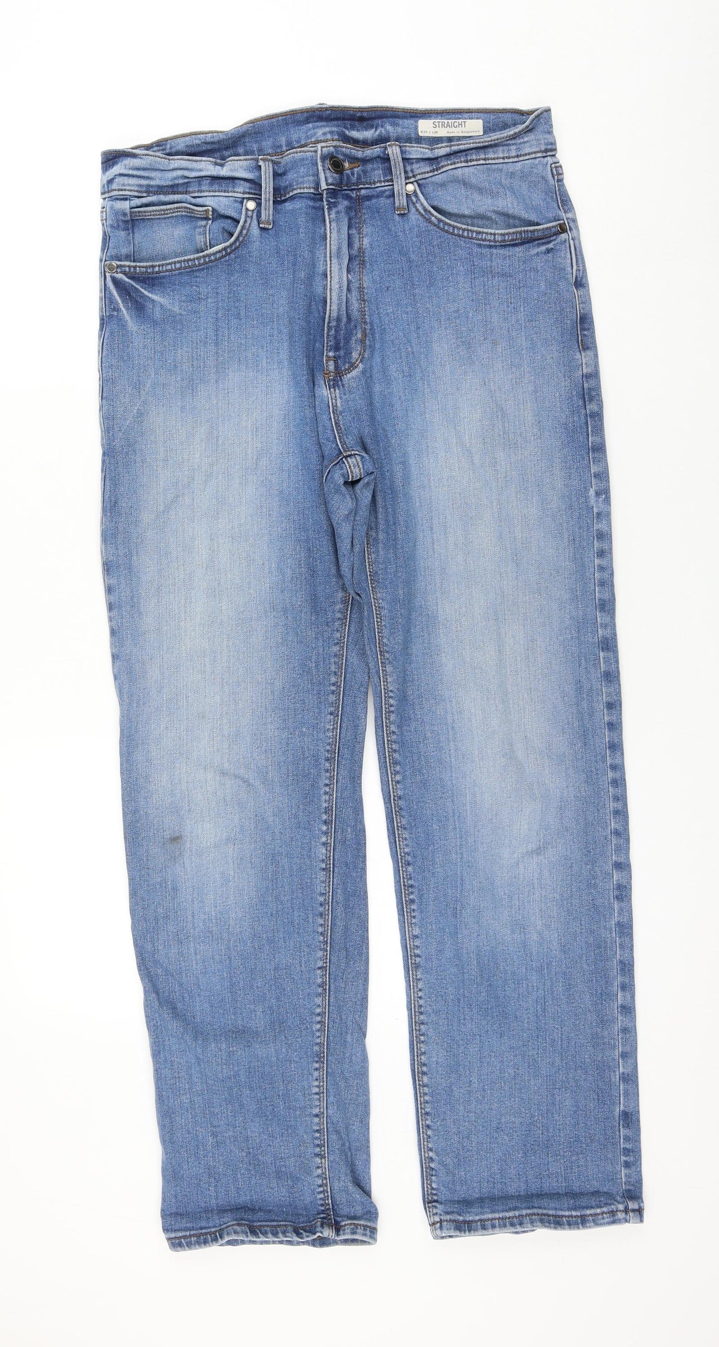 Womens UK Size 32 in Marks and Spencer Regular Fit Straight Blue Jeans