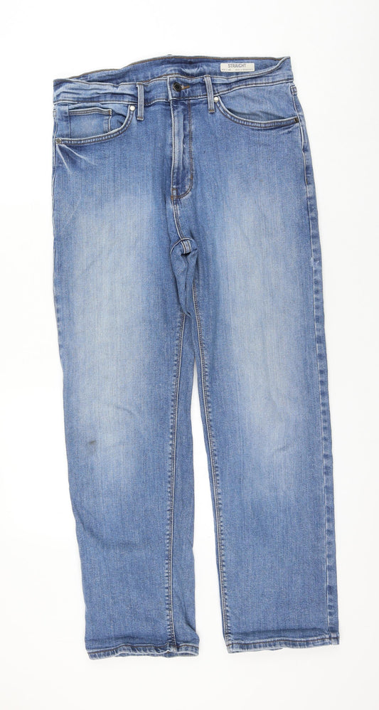 Womens UK Size 32 in Marks and Spencer Regular Fit Straight Blue Jeans