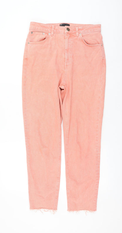 ASOS Womens Pink Cotton Straight Jeans Size 30 in L32 in Regular Zip
