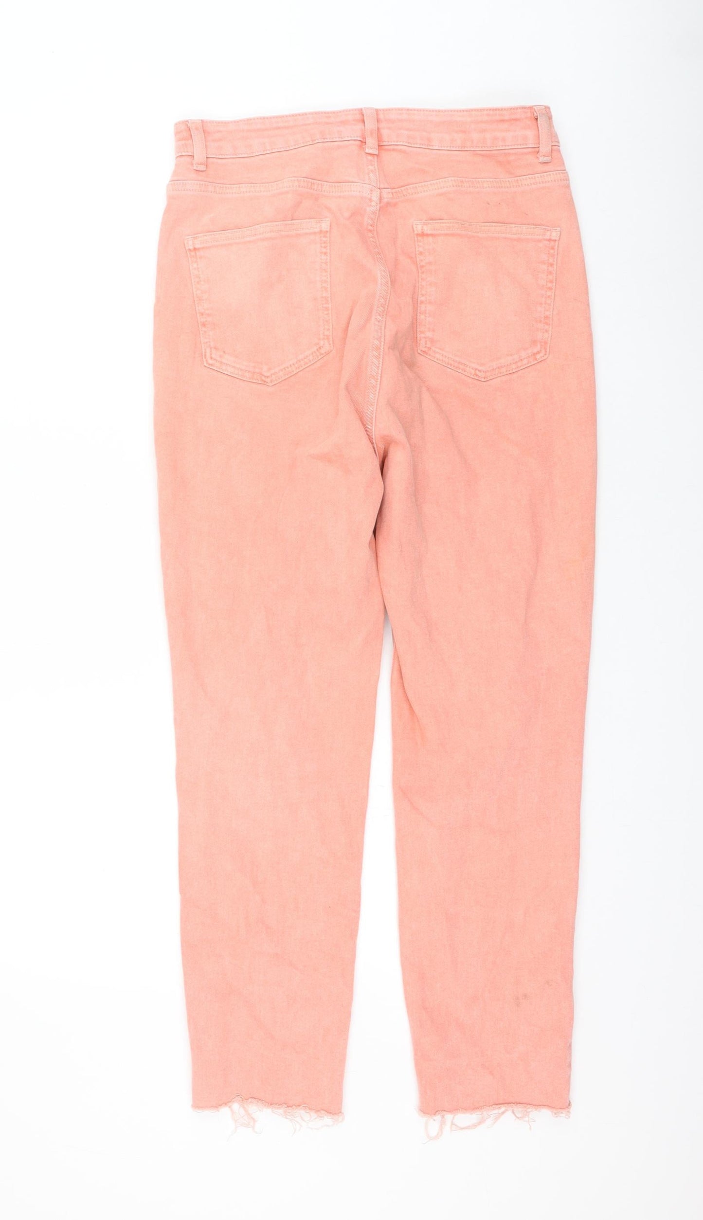 ASOS Womens Pink Cotton Straight Jeans Size 30 in L32 in Regular Zip