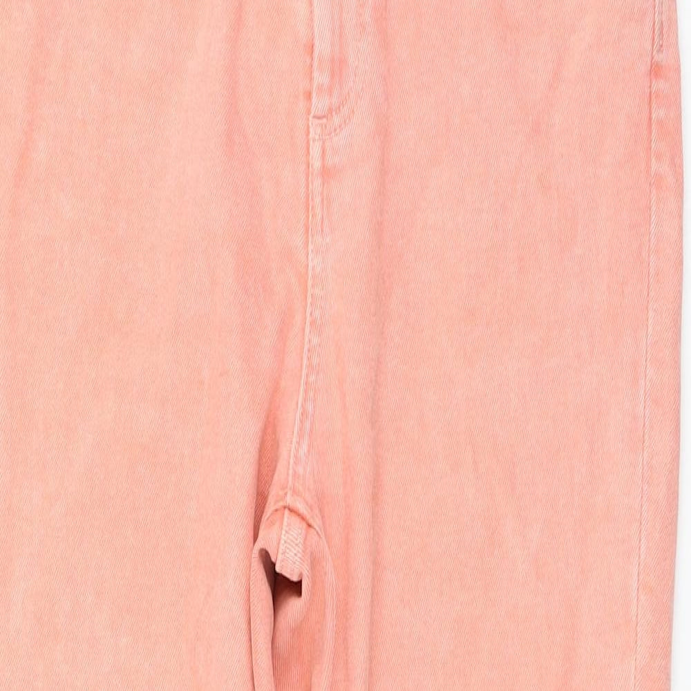 ASOS Womens Pink Cotton Straight Jeans Size 30 in L32 in Regular Zip