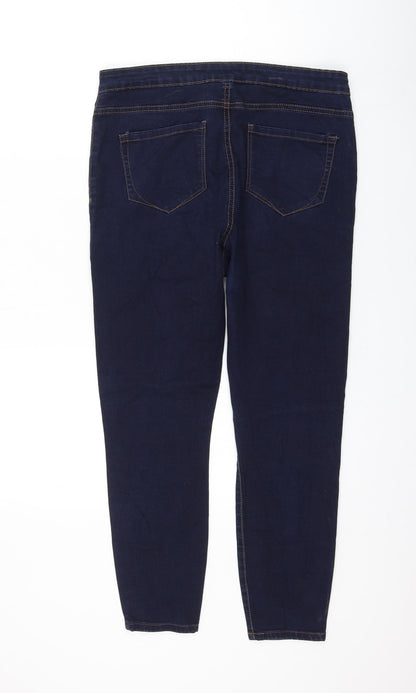 Preworn Womens Blue Polyester Skinny Jeans Size 32 in L25 in Regular Zip