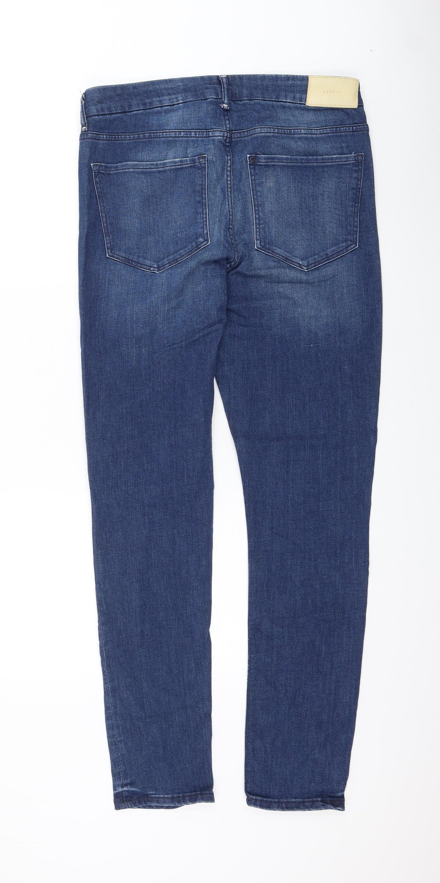 Womens UK Size 33 in H&M Regular Fit Skinny Blue Jeans