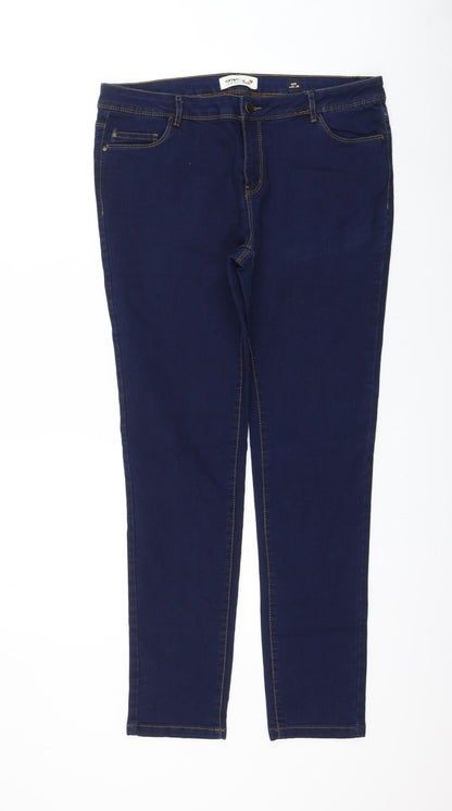 Koton Womens Blue Cotton Skinny Jeans Size 32 in L30 in Regular Zip