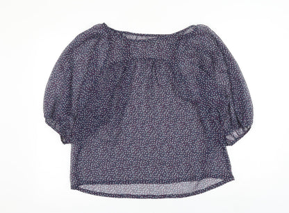 Womens UK Size M Soaked in Luxury Blue Basic Blouse