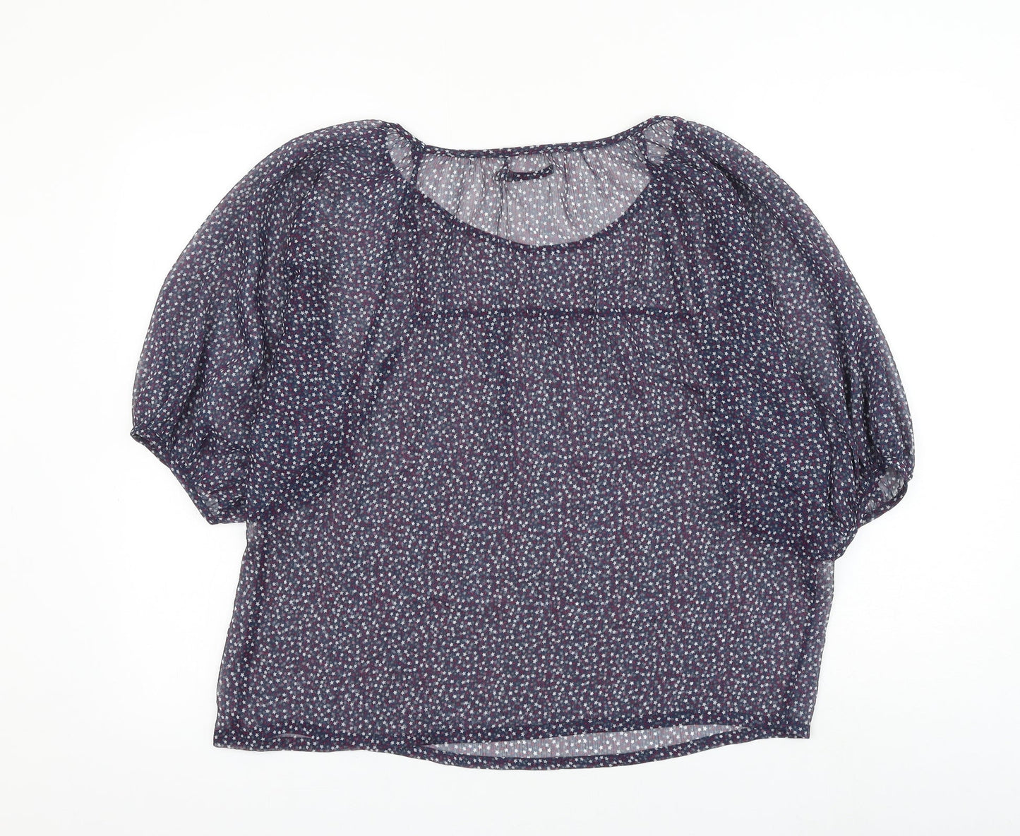 Womens UK Size M Soaked in Luxury Blue Basic Blouse