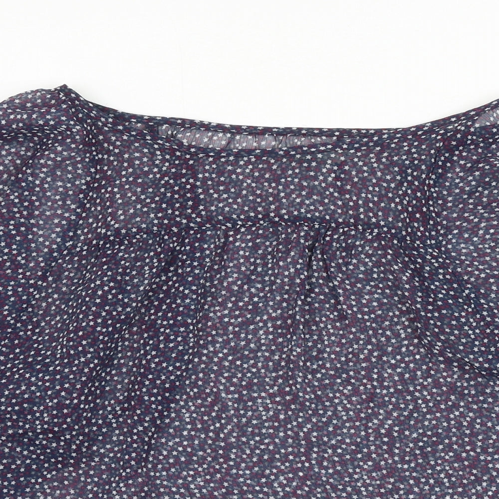 Womens UK Size M Soaked in Luxury Blue Basic Blouse