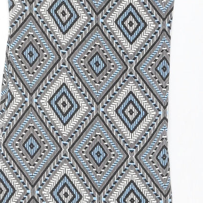 Select Womens Multicoloured Geometric Viscose Tank Dress Size 8 Scoop Neck Pullover