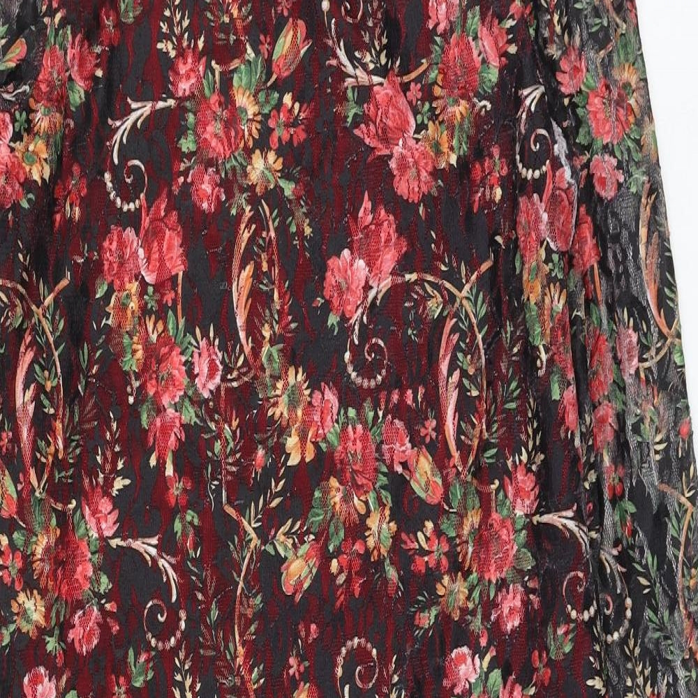 Jasmine Womens Multicoloured Floral Polyamide Shift Size 14 Round Neck Pullover