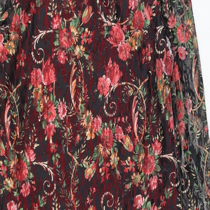 Jasmine Womens Multicoloured Floral Polyamide Shift Size 14 Round Neck Pullover