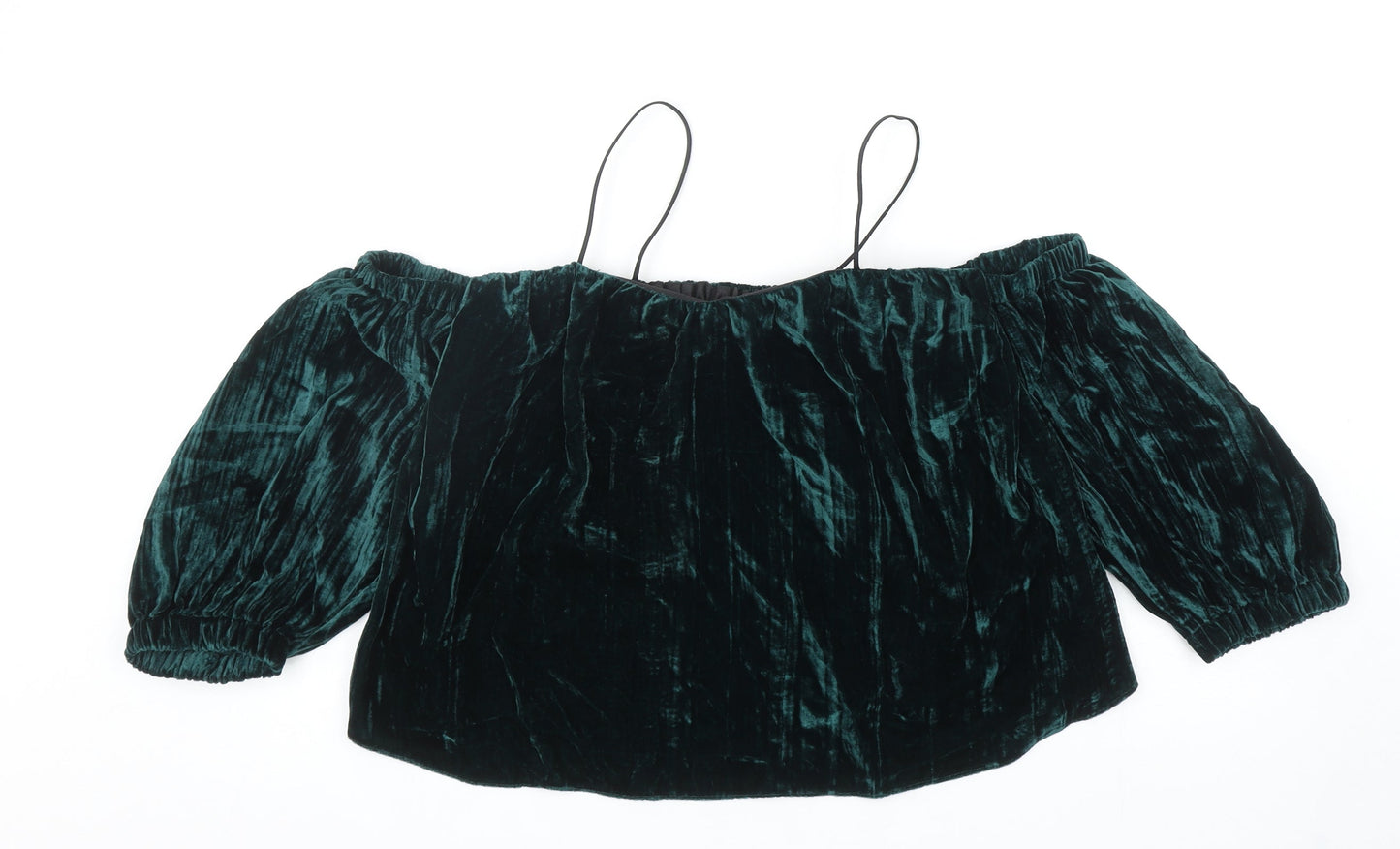 Womens UK Size 8 Topshop Green Basic Blouse