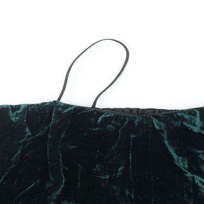Womens UK Size 8 Topshop Green Basic Blouse