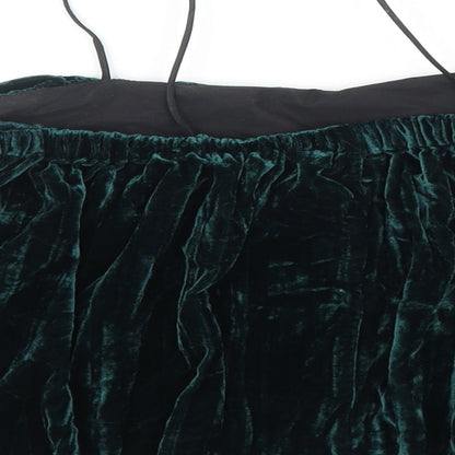 Womens UK Size 8 Topshop Green Basic Blouse