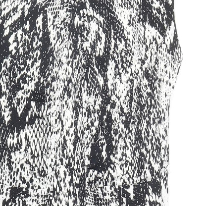 Wallis Womens Black Animal Print Polyester Pencil Dress Size S V-Neck Pullover - Snake Print