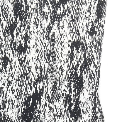 Wallis Womens Black Animal Print Polyester Pencil Dress Size S V-Neck Pullover - Snake Print
