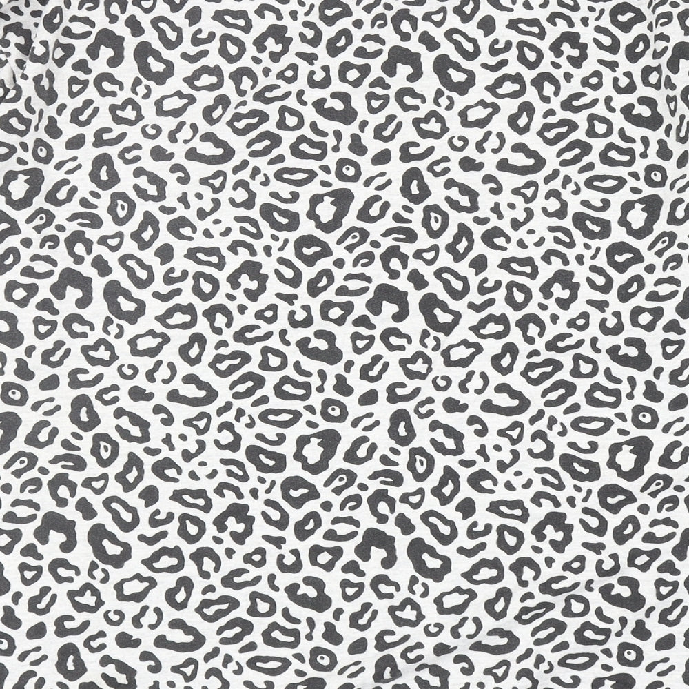 (th Avenue Womens Grey Animal Print Cotton Pullover Sweatshirt Size L Pullover - Leopard Print