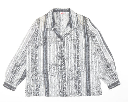 Womens UK Size 12 Alia Silver Basic Button-Up