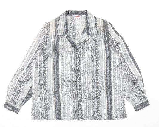 Womens UK Size 12 Alia Silver Basic Button-Up