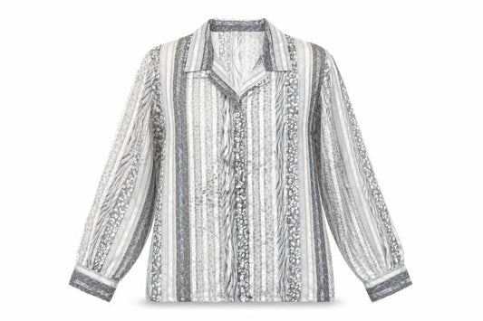 Womens UK Size 12 Alia Silver Basic Button-Up