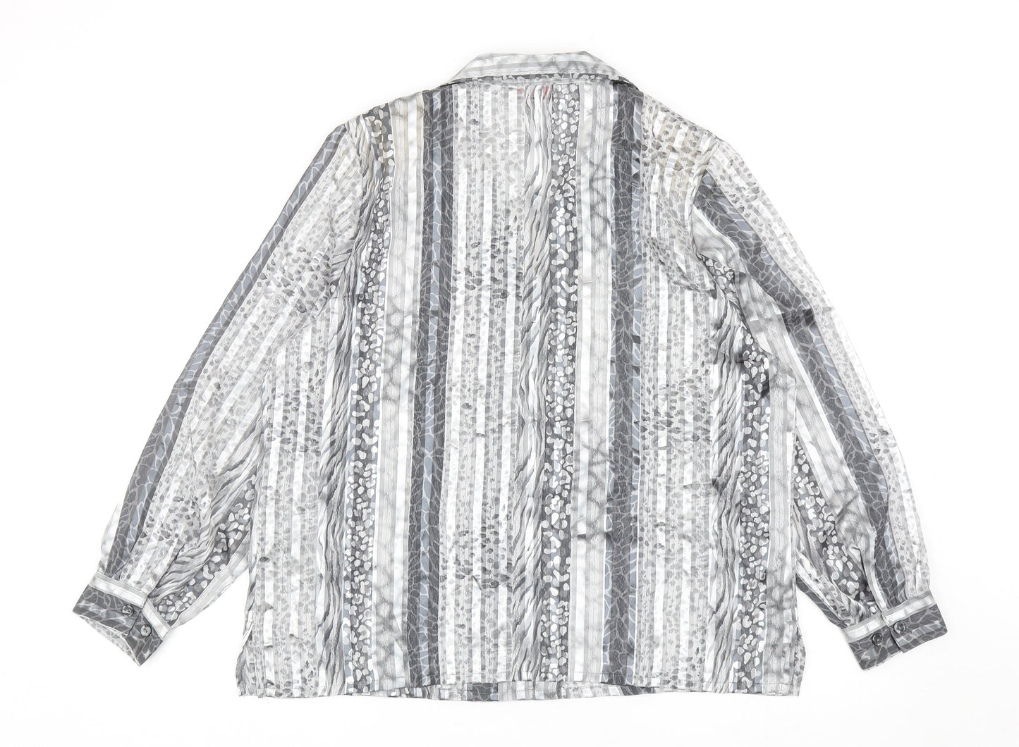 Womens UK Size 12 Alia Silver Basic Button-Up