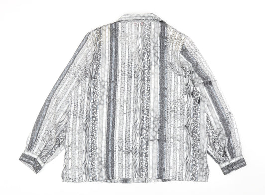 Womens UK Size 12 Alia Silver Basic Button-Up