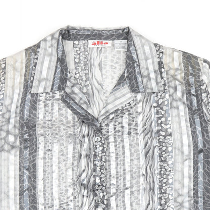 Womens UK Size 12 Alia Silver Basic Button-Up
