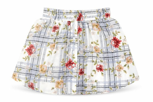 OHS Clothing Womens Multicoloured Plaid Polyester Skater Skirt Size S - Floral Print