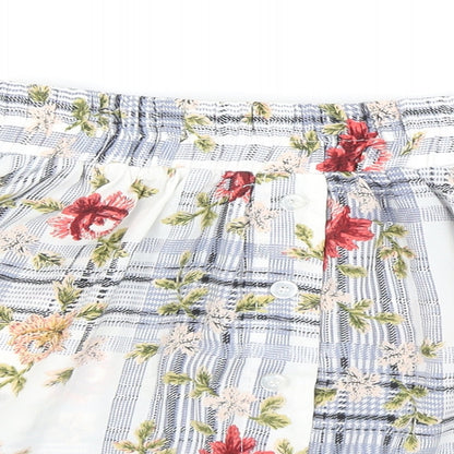 OHS Clothing Womens Multicoloured Plaid Polyester Skater Skirt Size S - Floral Print