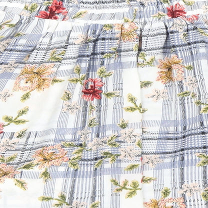 OHS Clothing Womens Multicoloured Plaid Polyester Skater Skirt Size S - Floral Print