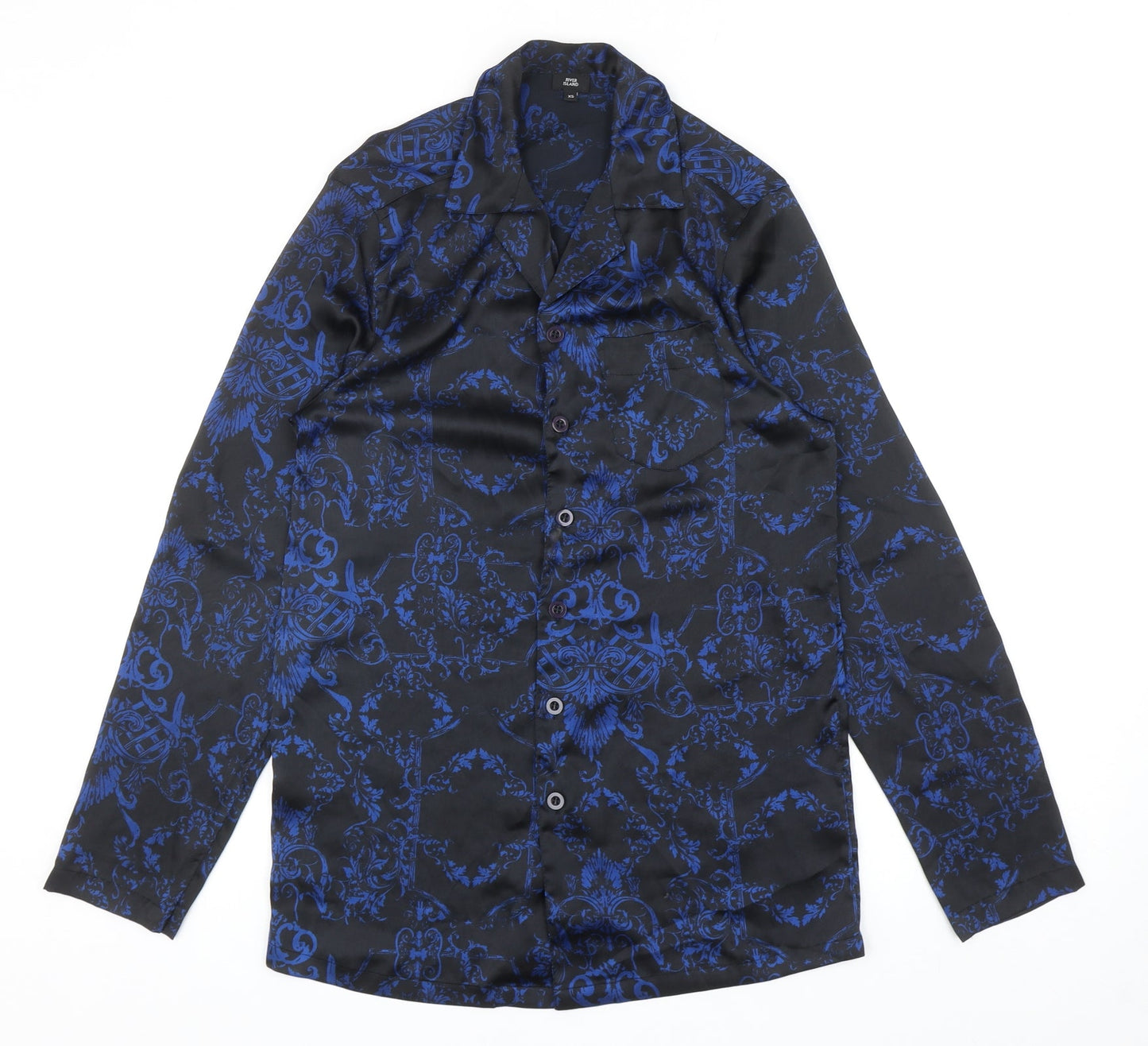 Womens UK Size XS River Island Black Basic Button-Up