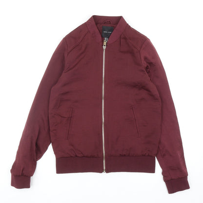 Womens UK Size 4 New Look Purple Bomber Jacket