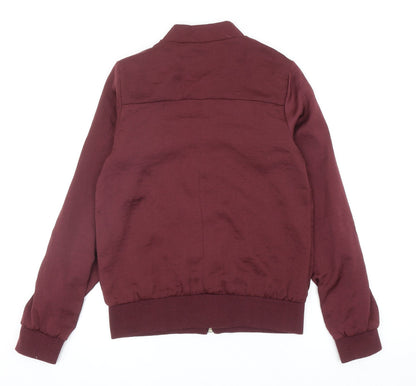 Womens UK Size 4 New Look Purple Bomber Jacket