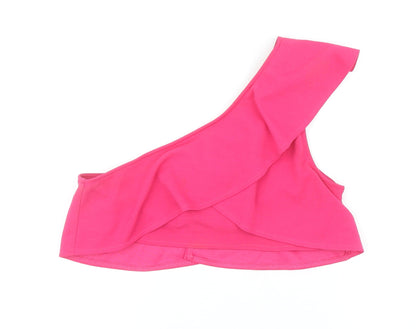 Womens UK Size 6 Diffuse Pink Cropped Blouse