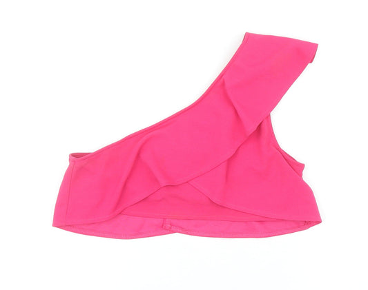 Womens UK Size 6 Diffuse Pink Cropped Blouse