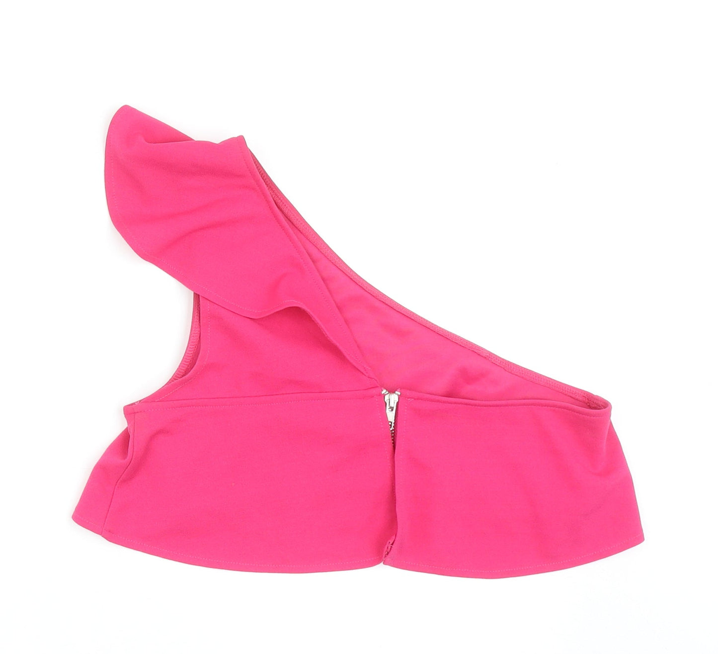 Womens UK Size 6 Diffuse Pink Cropped Blouse