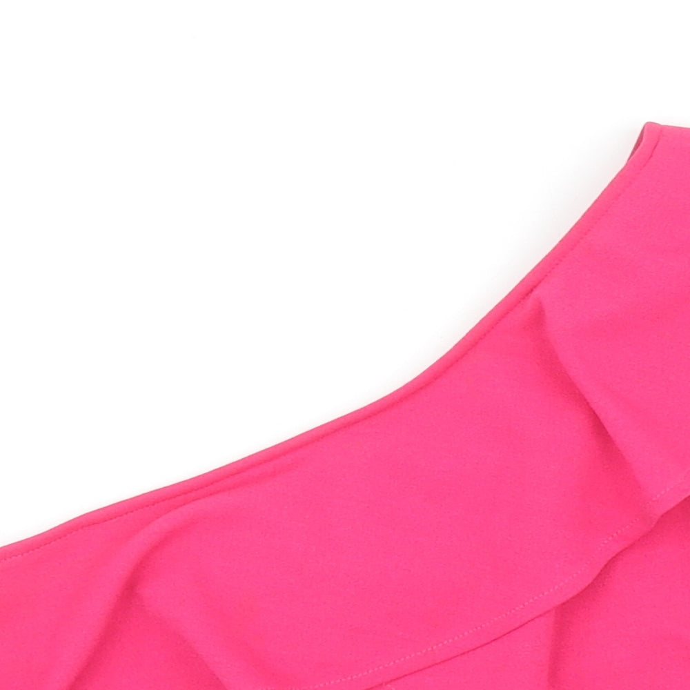Womens UK Size 6 Diffuse Pink Cropped Blouse