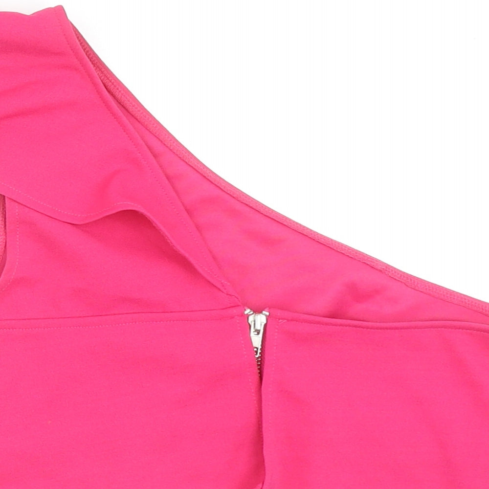 Womens UK Size 6 Diffuse Pink Cropped Blouse