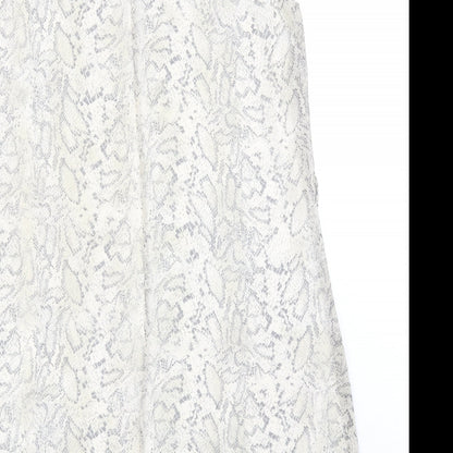 Atmosphere Womens Beige Animal Print Polyester A-Line Size 12 V-Neck Pullover - Snake Print