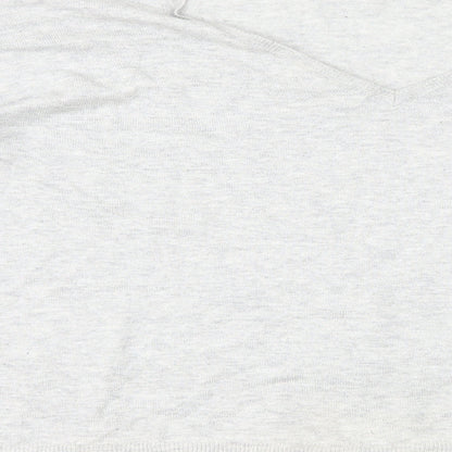 H&M Girls Grey Cotton Basic T-Shirt Size 14 Years Round Neck Pullover - Lace Trim