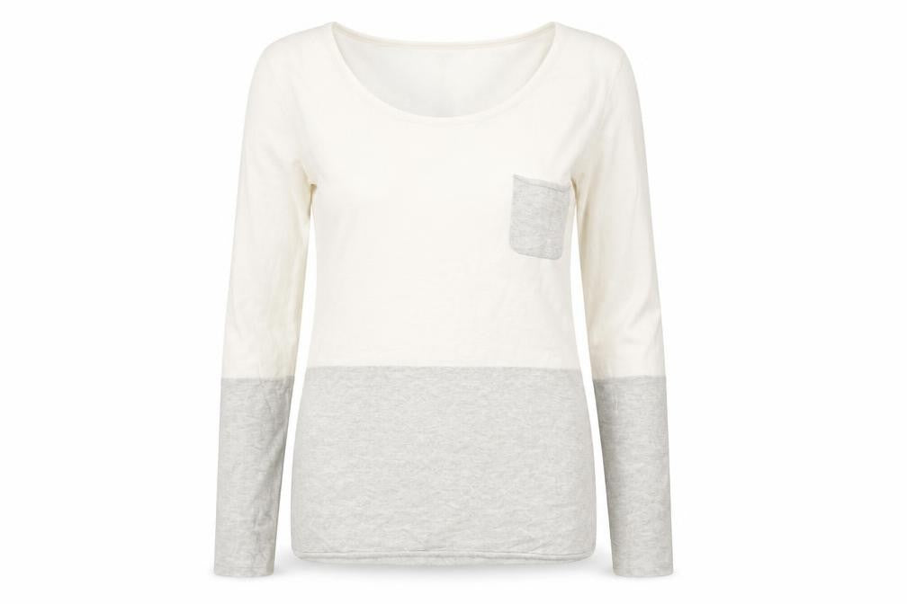 Womens UK Size XS MARBLE Ivory Basic T-Shirt