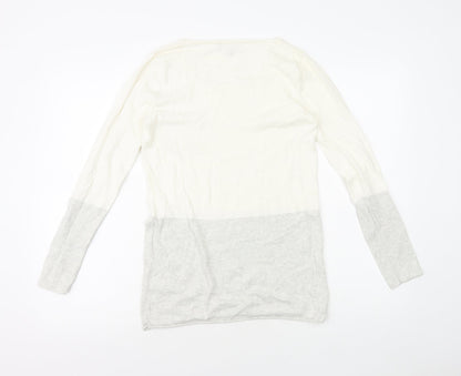Womens UK Size XS MARBLE Ivory Basic T-Shirt