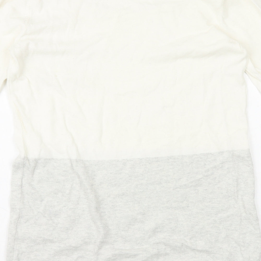 Womens UK Size XS MARBLE Ivory Basic T-Shirt