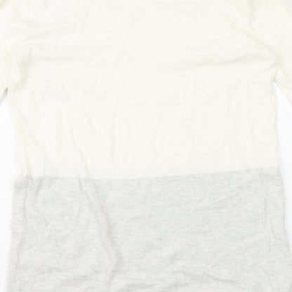 Womens UK Size XS MARBLE Ivory Basic T-Shirt