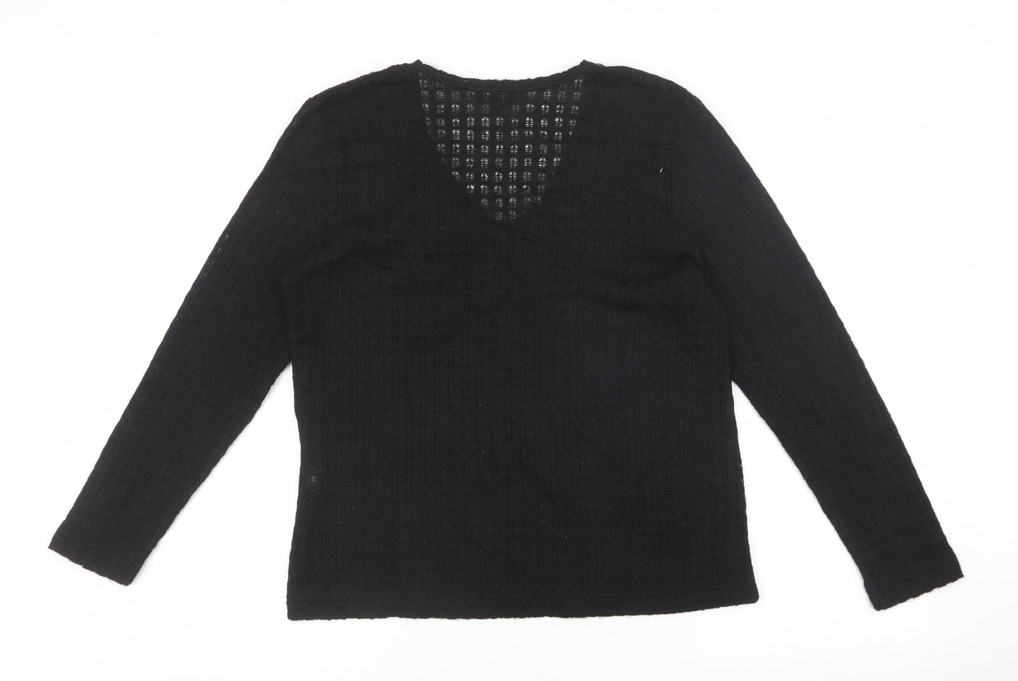 Cachon Womens Black Polyacrylate Fibre Basic T-Shirt Size M V-Neck