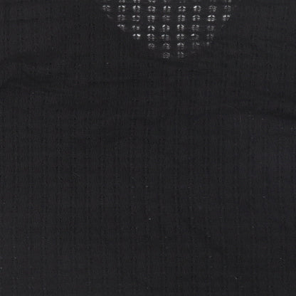 Cachon Womens Black Polyacrylate Fibre Basic T-Shirt Size M V-Neck