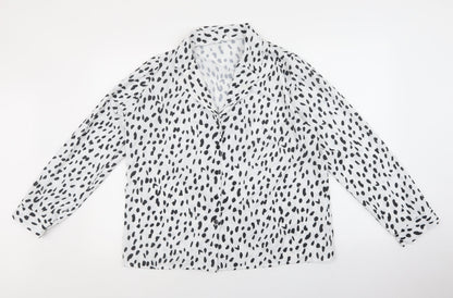 Womens UK Size L Preworn White Basic Blouse