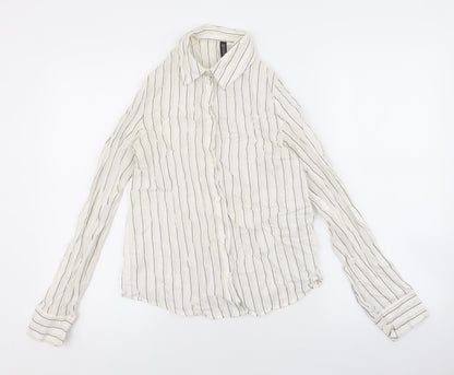 Womens UK Size 2XS Divided Ivory Basic Button-Up